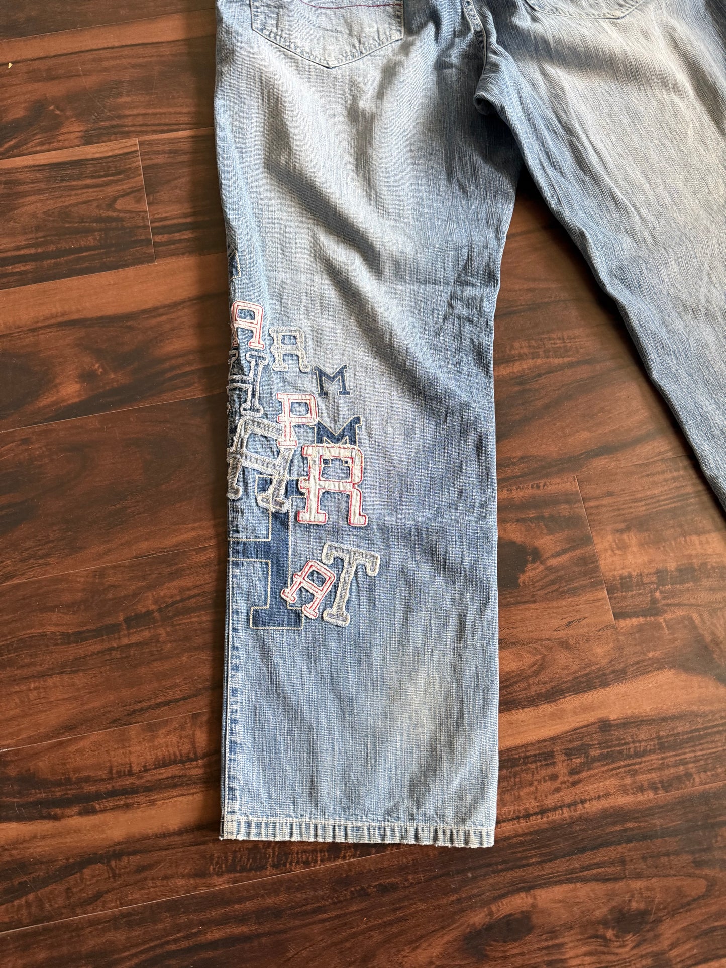 Vintage Y2K Phat Farm Patchwork Lettering Denim Jeans- 36x33