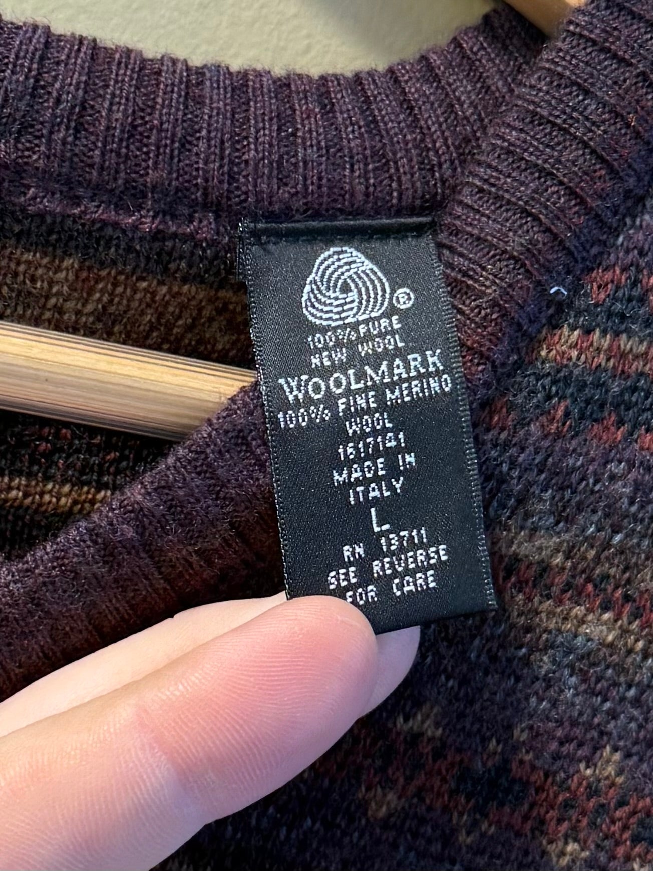 Vintage Brandini Made In Italy Merino Wool Sweater- L