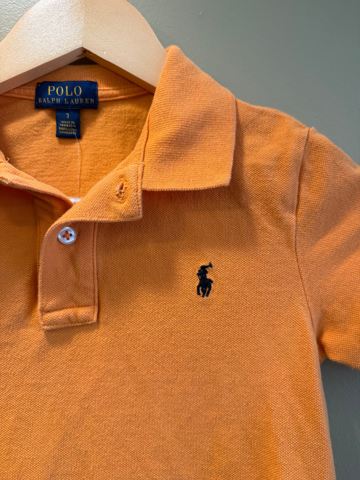 Vintage Y2K Polo Ralph Lauren Orange Baby Tee Polo Shirt- S