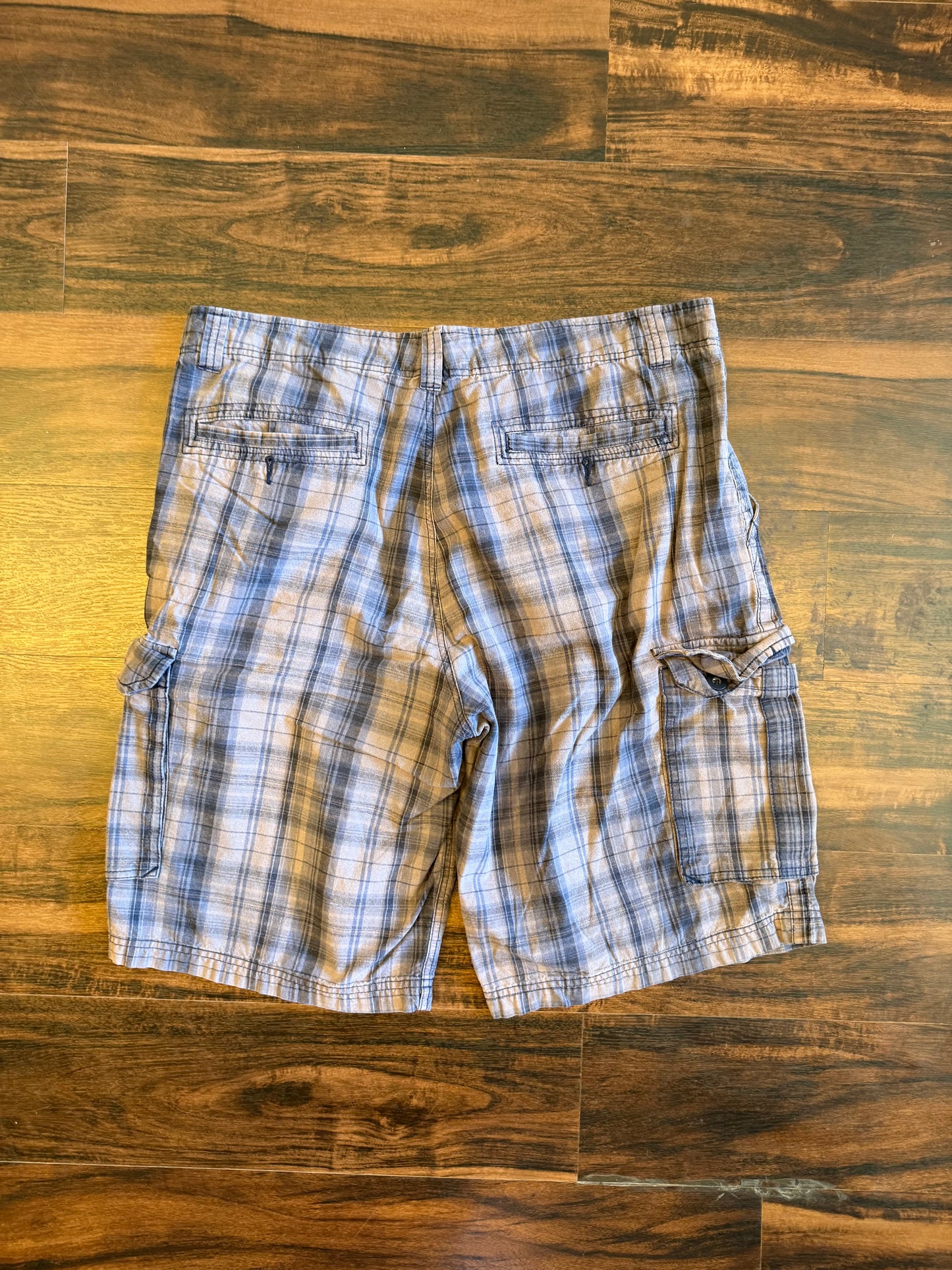 Vintage Pronto Uomo Blue Checkered Shorts- 38