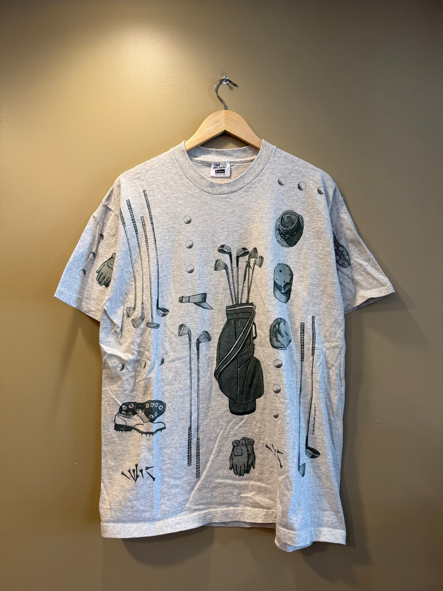 Vintage All Over Print Golf T-Shirt- L/XL