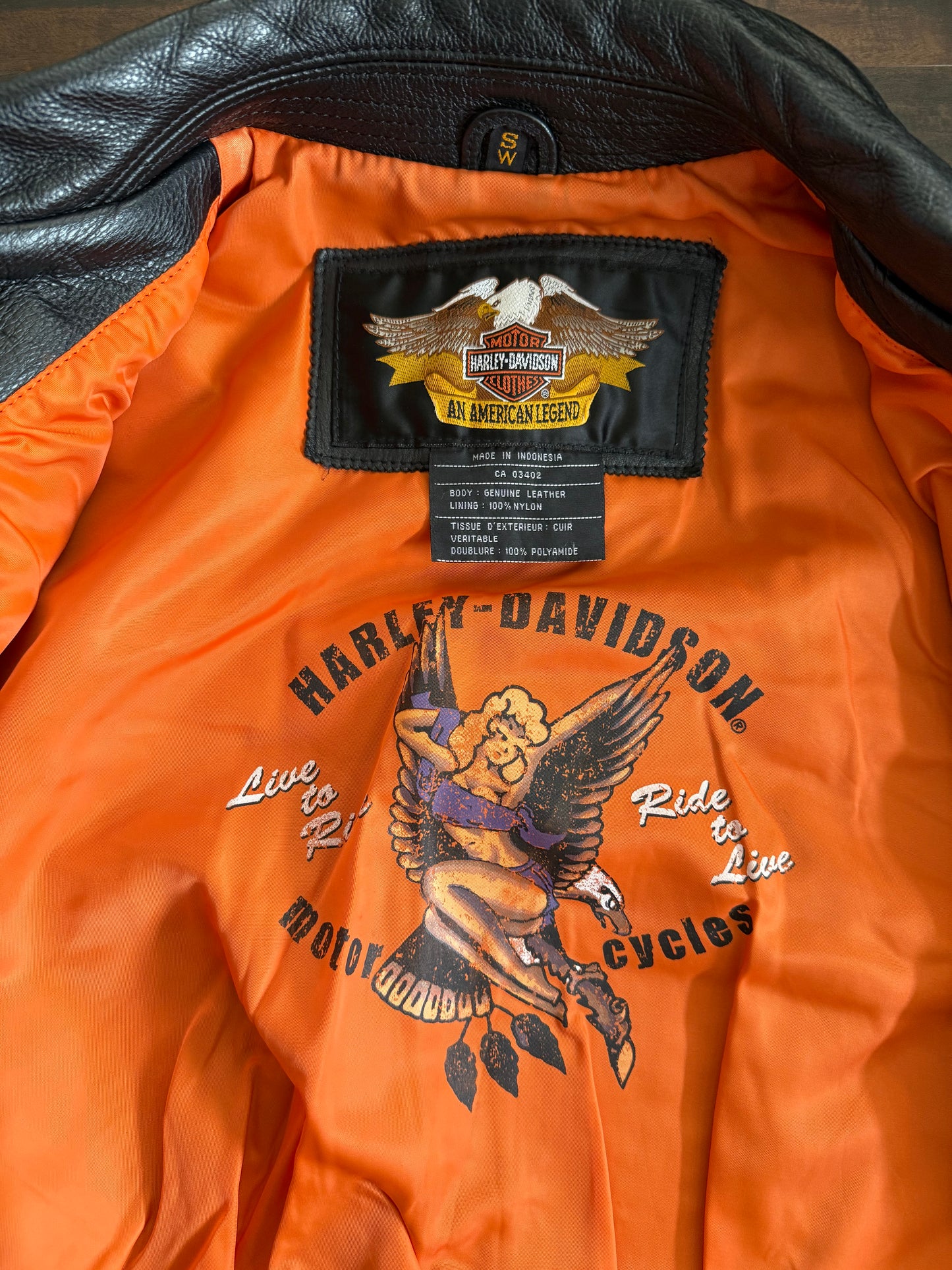 Vintage Harley Davidson Women’s Leather Motorcycle Biker Jacket- S