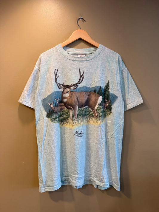 Vintage Deer Buck Meeker Colorado Blue T-Shirt- XL