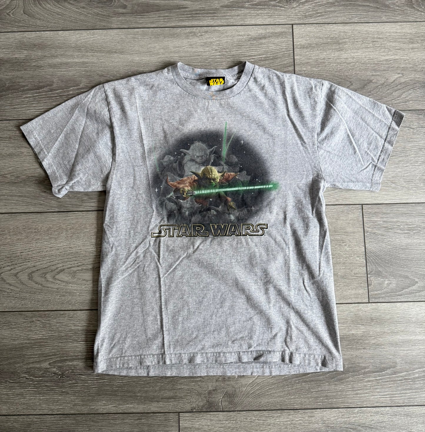 Vintage Star Wars Yoda Gray Movie T-Shirt- S