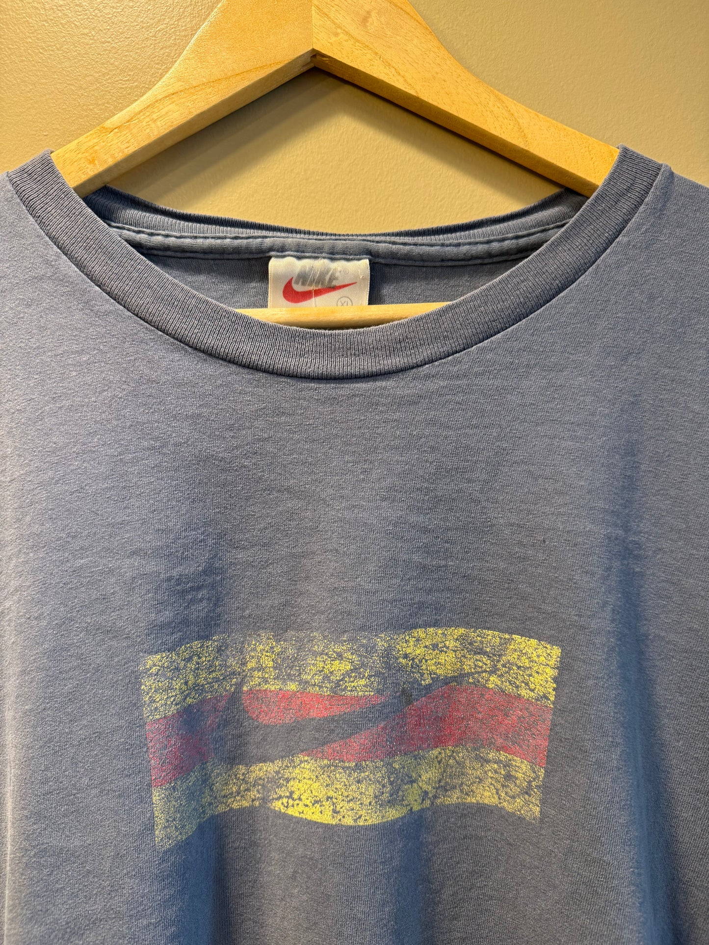 Vintage Nike Big Swoosh Blue T-Shirt- XL