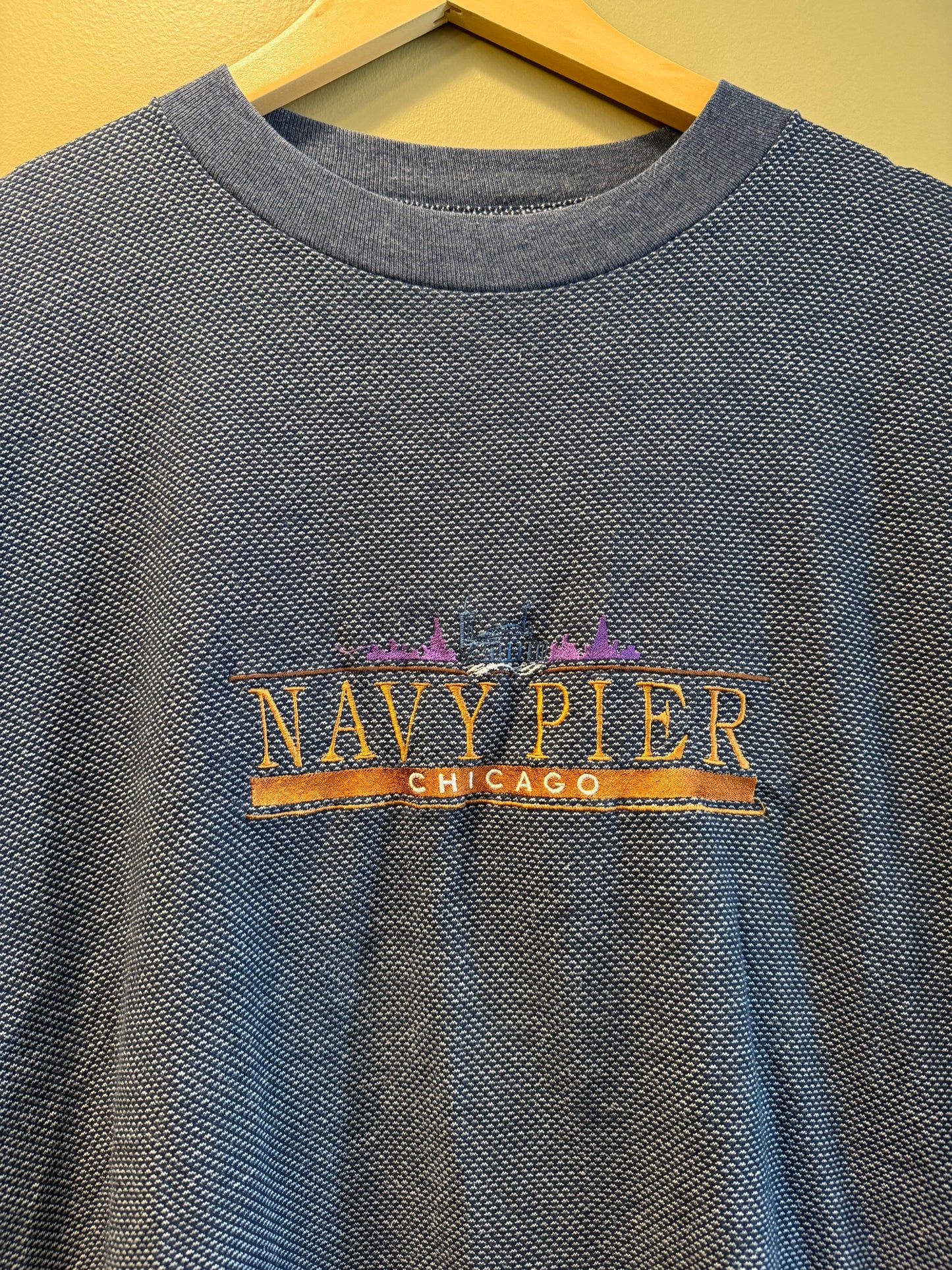 Vintage Navy Pier Chicago Blue Tourist T-Shirt- XL