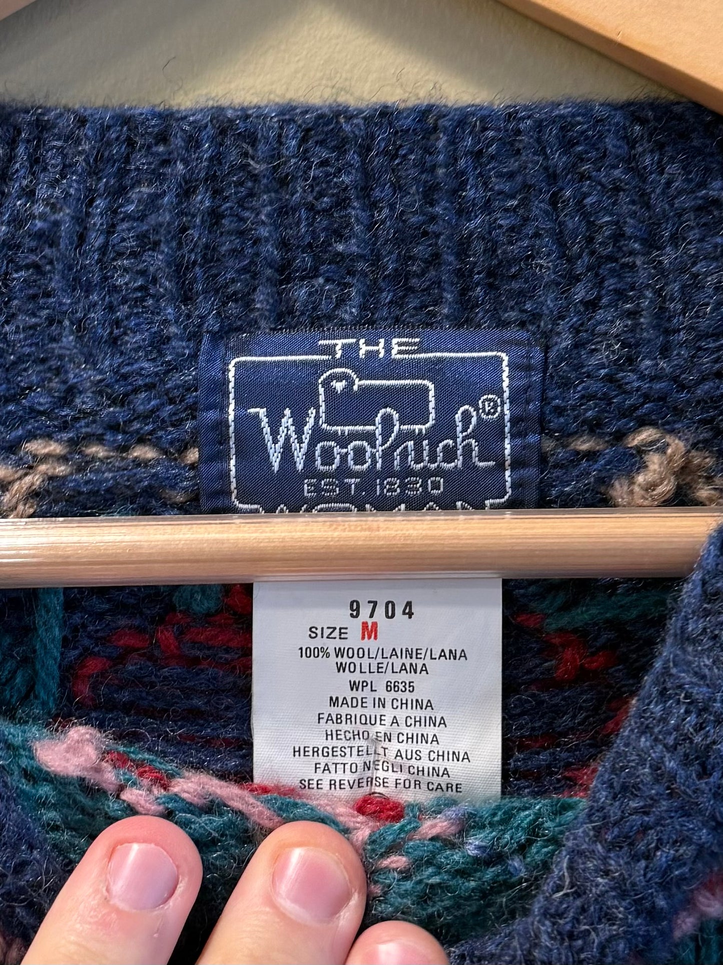 Vintage The Woolrich Woman Patchwork Wool Knit Sweater- M
