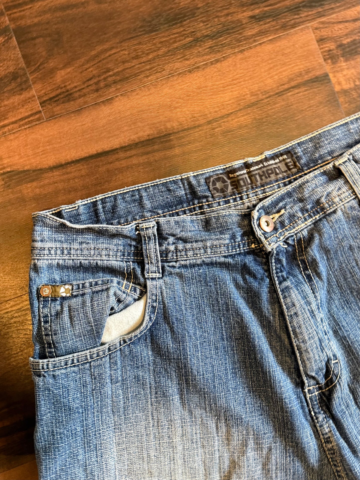 Vintage South Pole Light Wash Baggy Fit Denim Jean Shorts- 36
