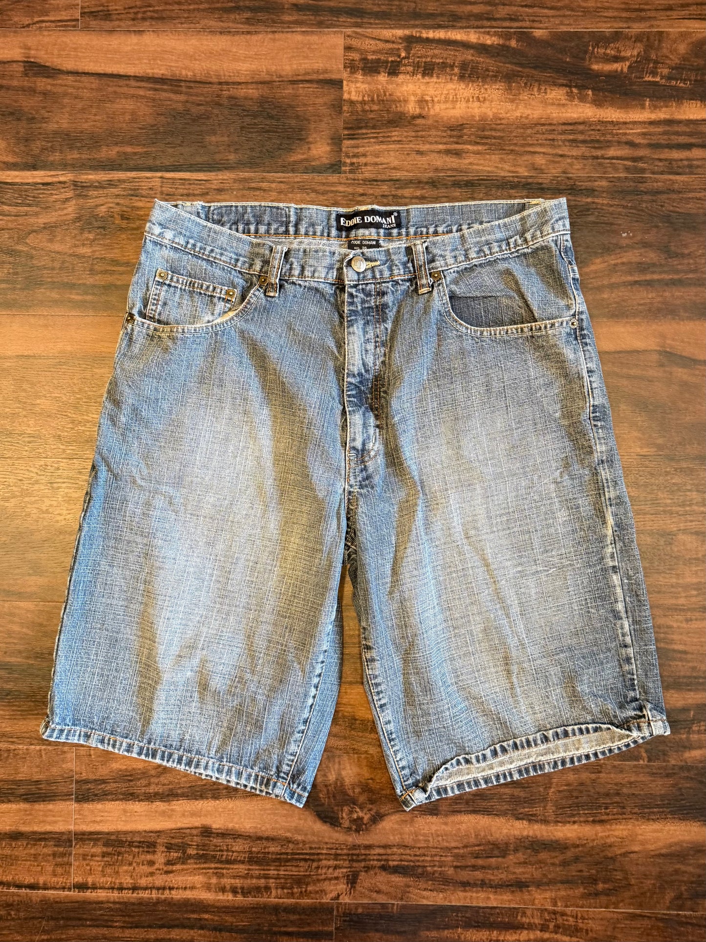 Vintage Eddie Domani Streetwear Embroidered Denim Jean Shorts- 36