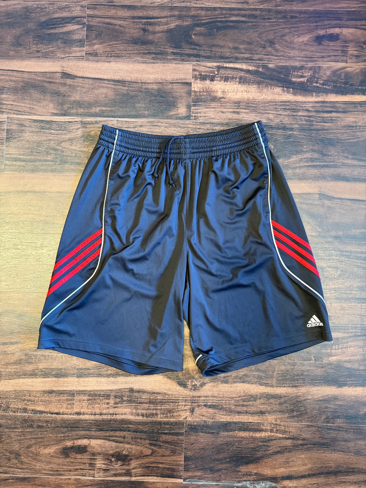 Vintage Adidas Black & Red Baggy Athletic Shorts- 34