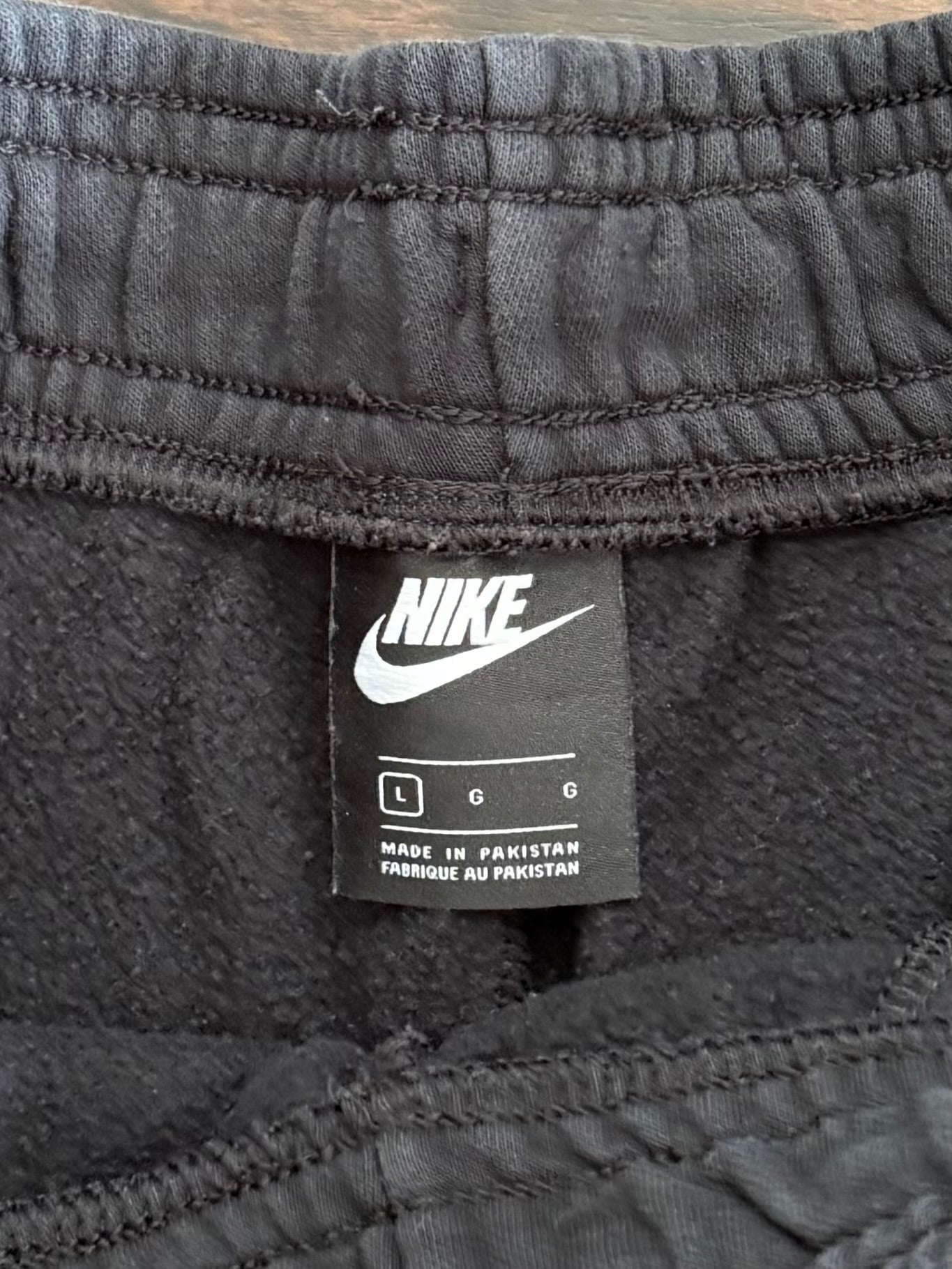 Nike Wide Leg Pleated Black Sweat Pants- L