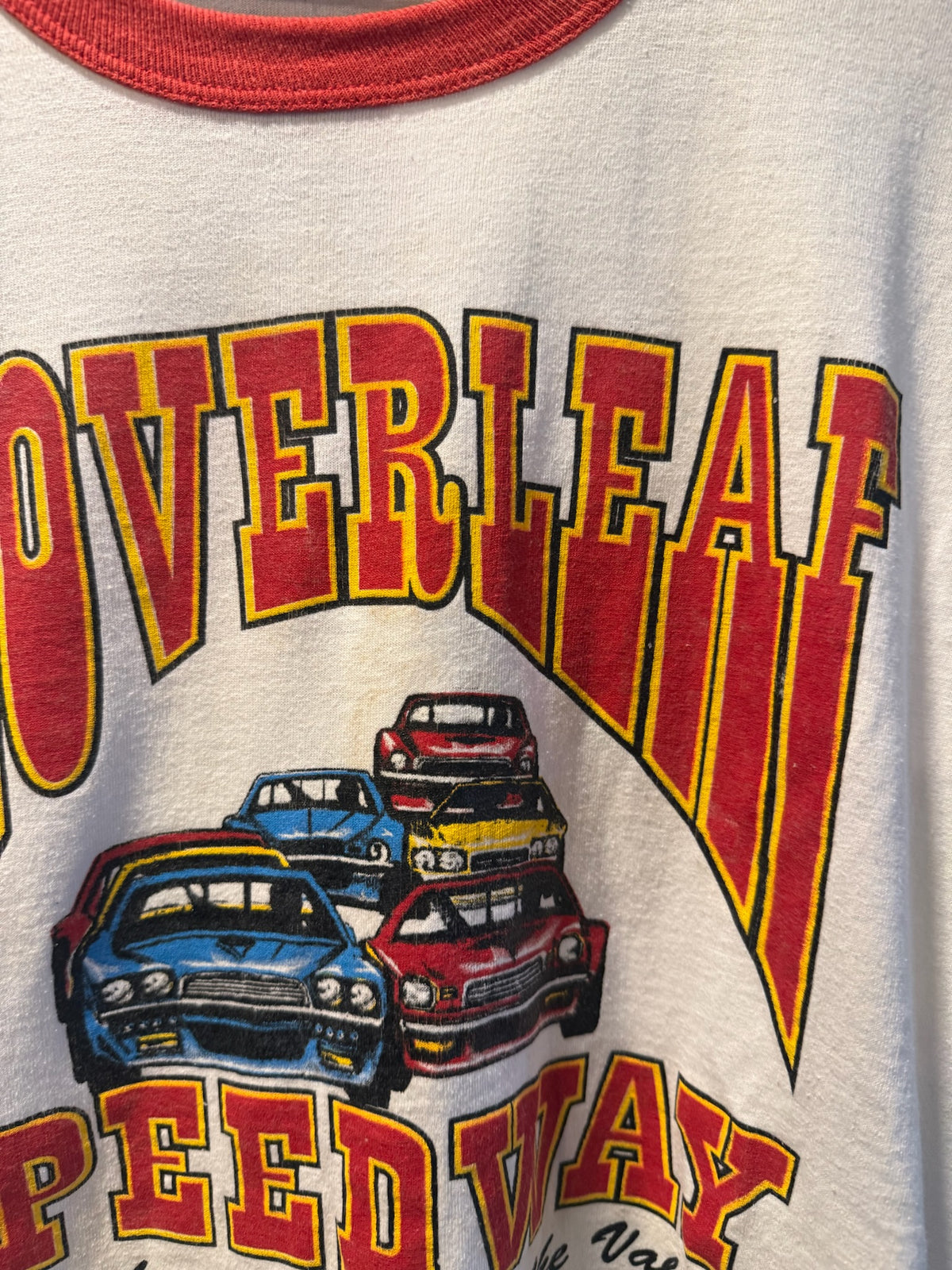 Vintage Cloverleaf Speedway Retro Ringer Tee T-Shirt - XL