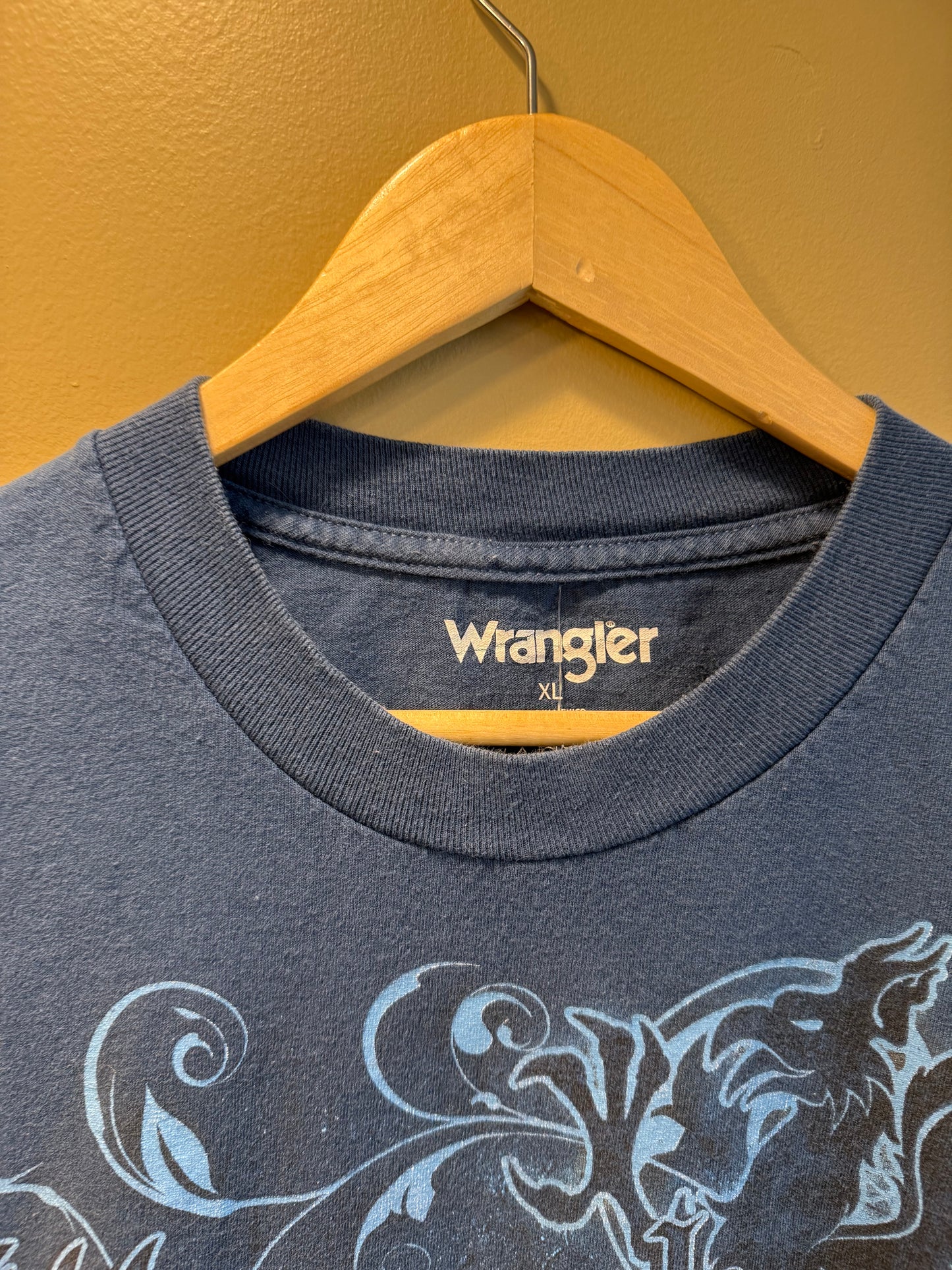 Vintage Y2K Wrangler Rodeo Blue T-Shirt- XL