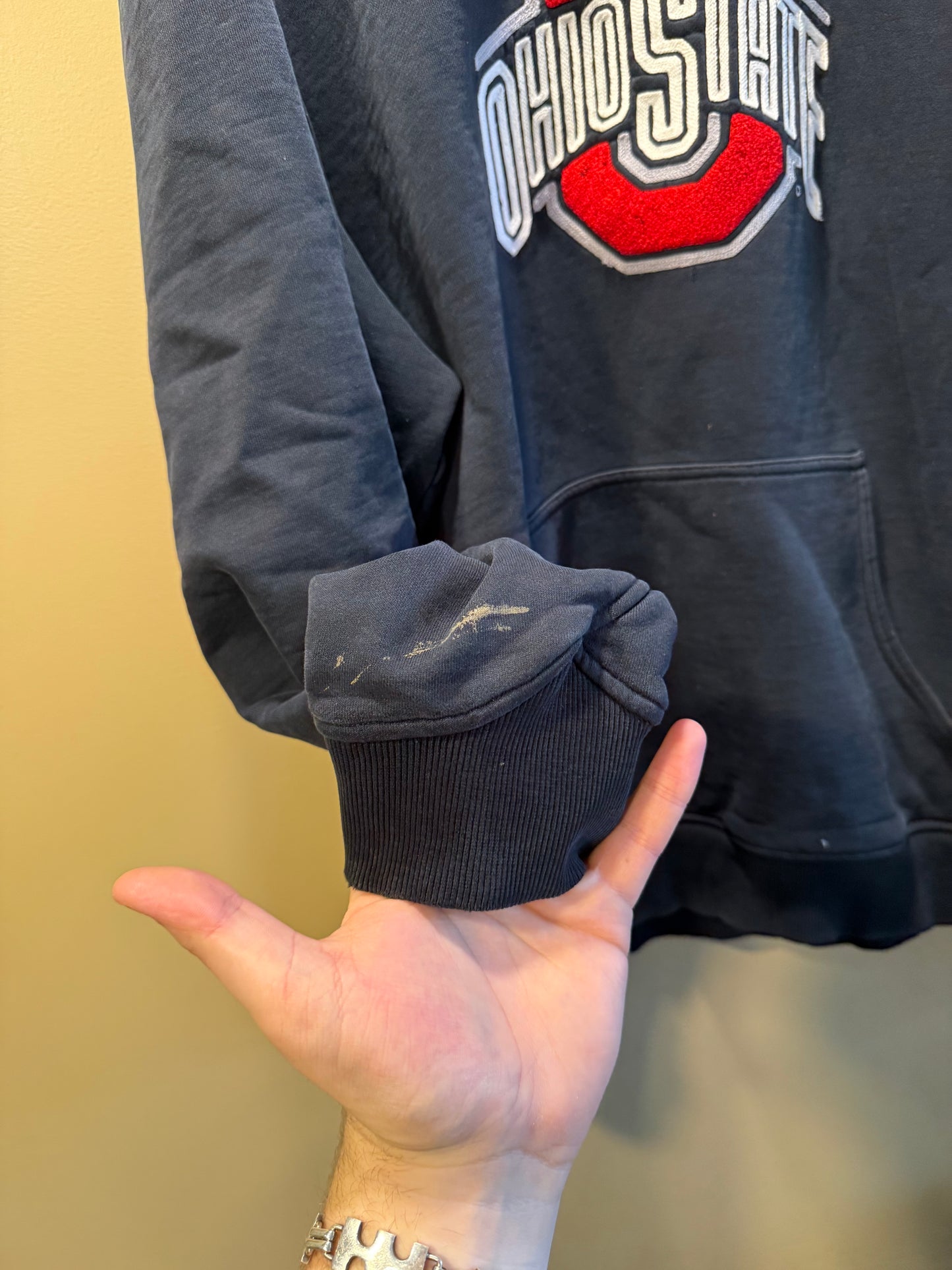 Vintage Nike Ohio State University Center Swoosh Black Hoodie Sweatshirt- XL