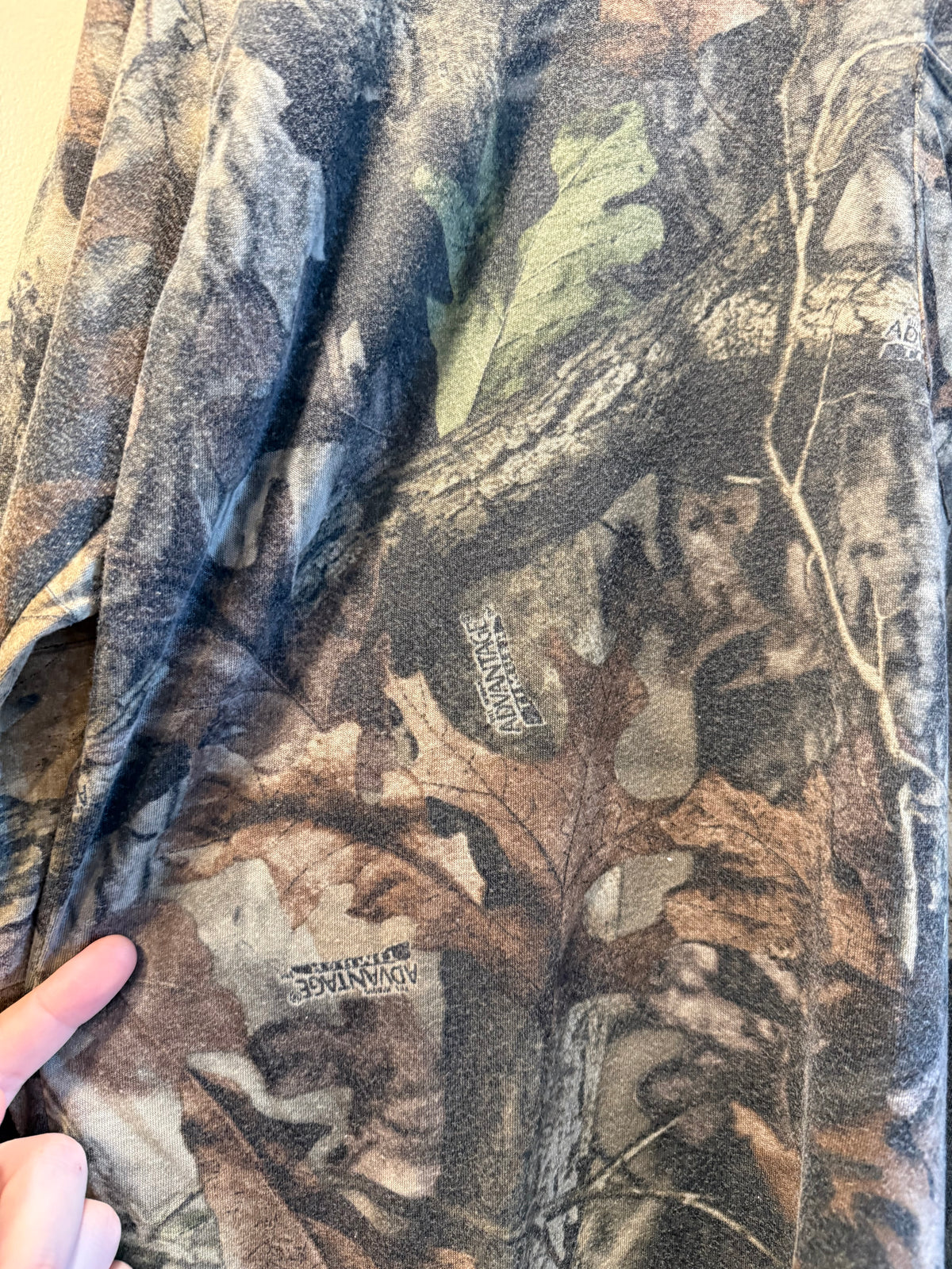 Vintage Morgan Outdoors Tree Camo Mock Neck Long-Sleeve T-Shirt- L
