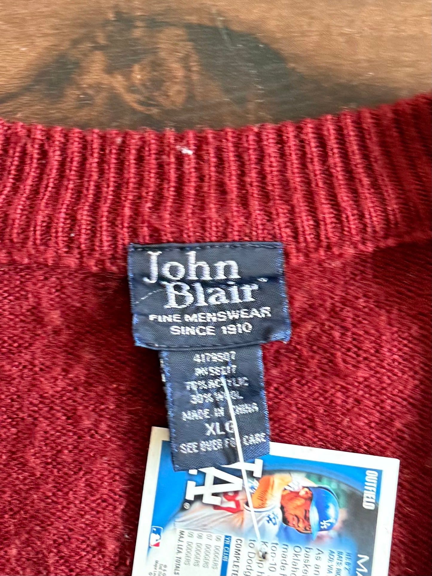 Vintage John Blair Wool Blend Red Cardigan Sweater- L
