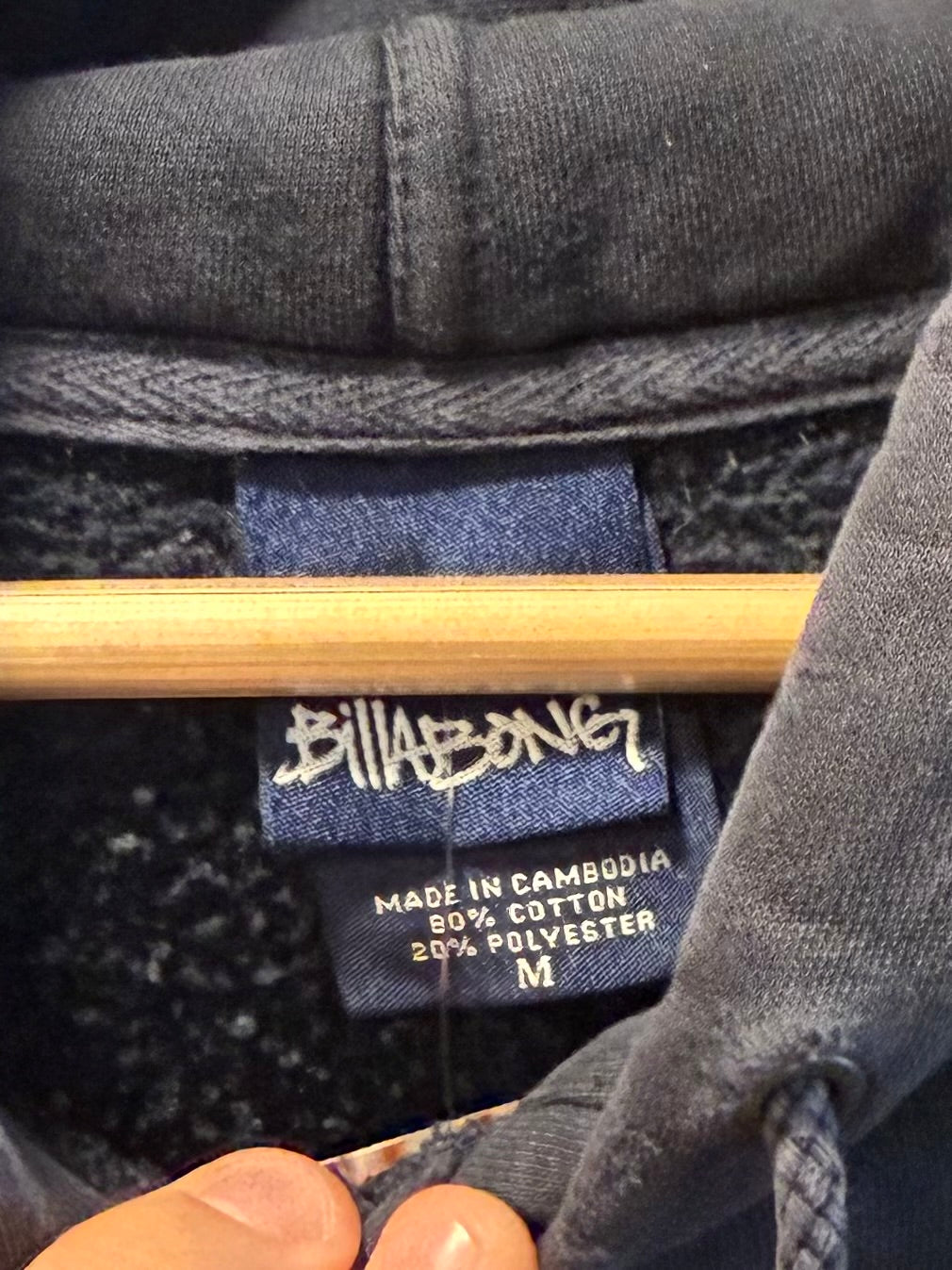Vintage Billabong Navy Blue Heavyweight Hoodie Sweatshirt- M