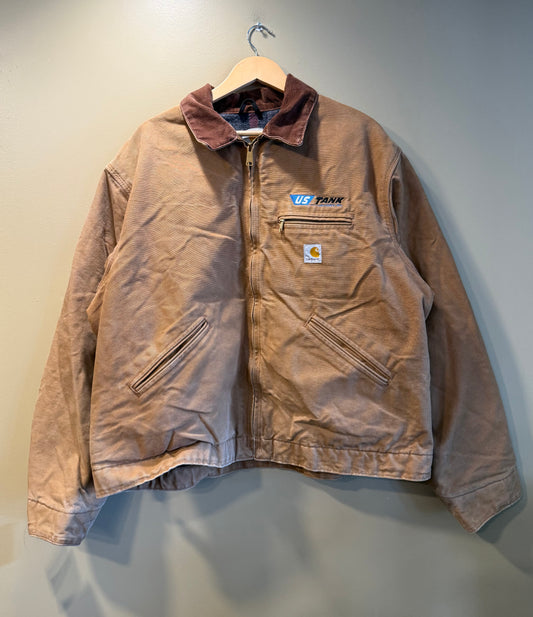 Vintage Carhartt US Tank Tan Blanket Lined Detroit Jacket- XXL