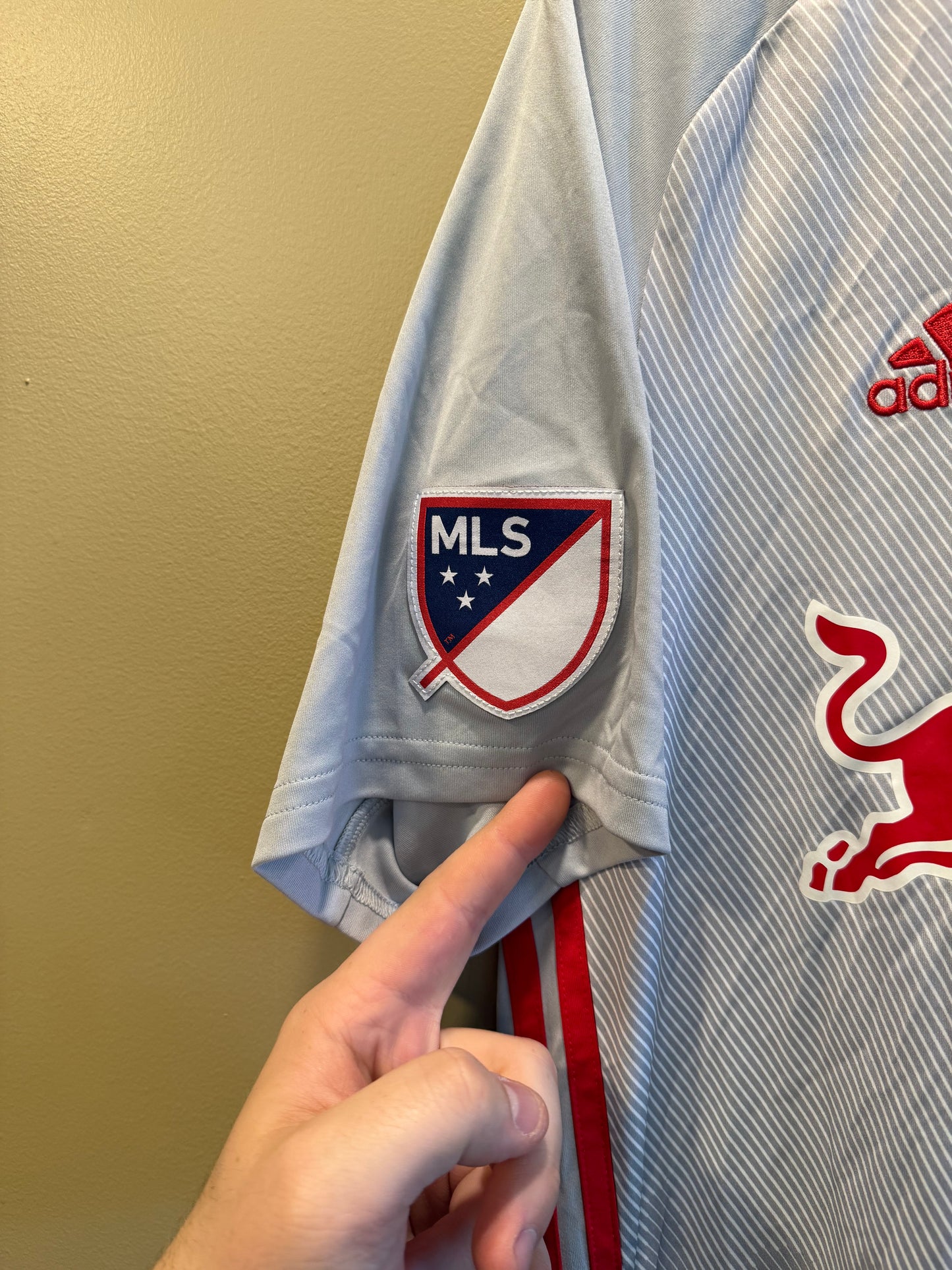 Vintage New York Red Bulls MLS Gray Soccer Jersey- L