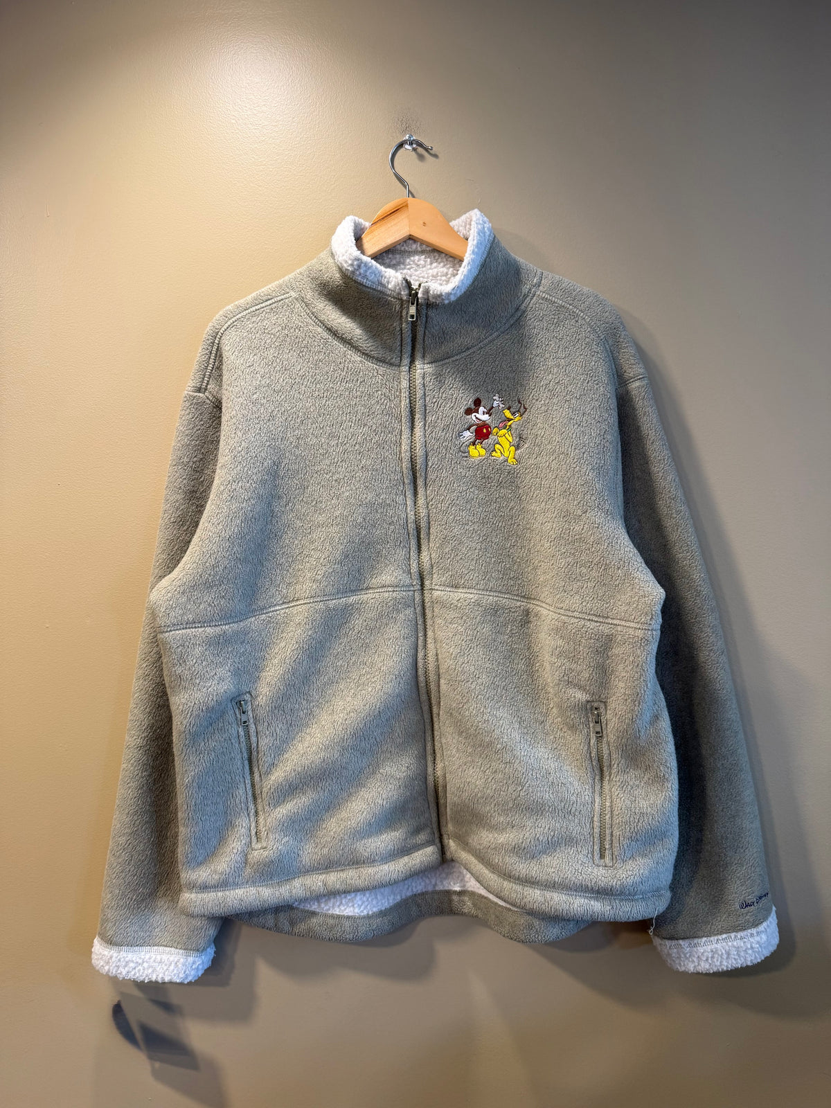 Vintage Walt Disney World Sage Green Fleece Jacket- L