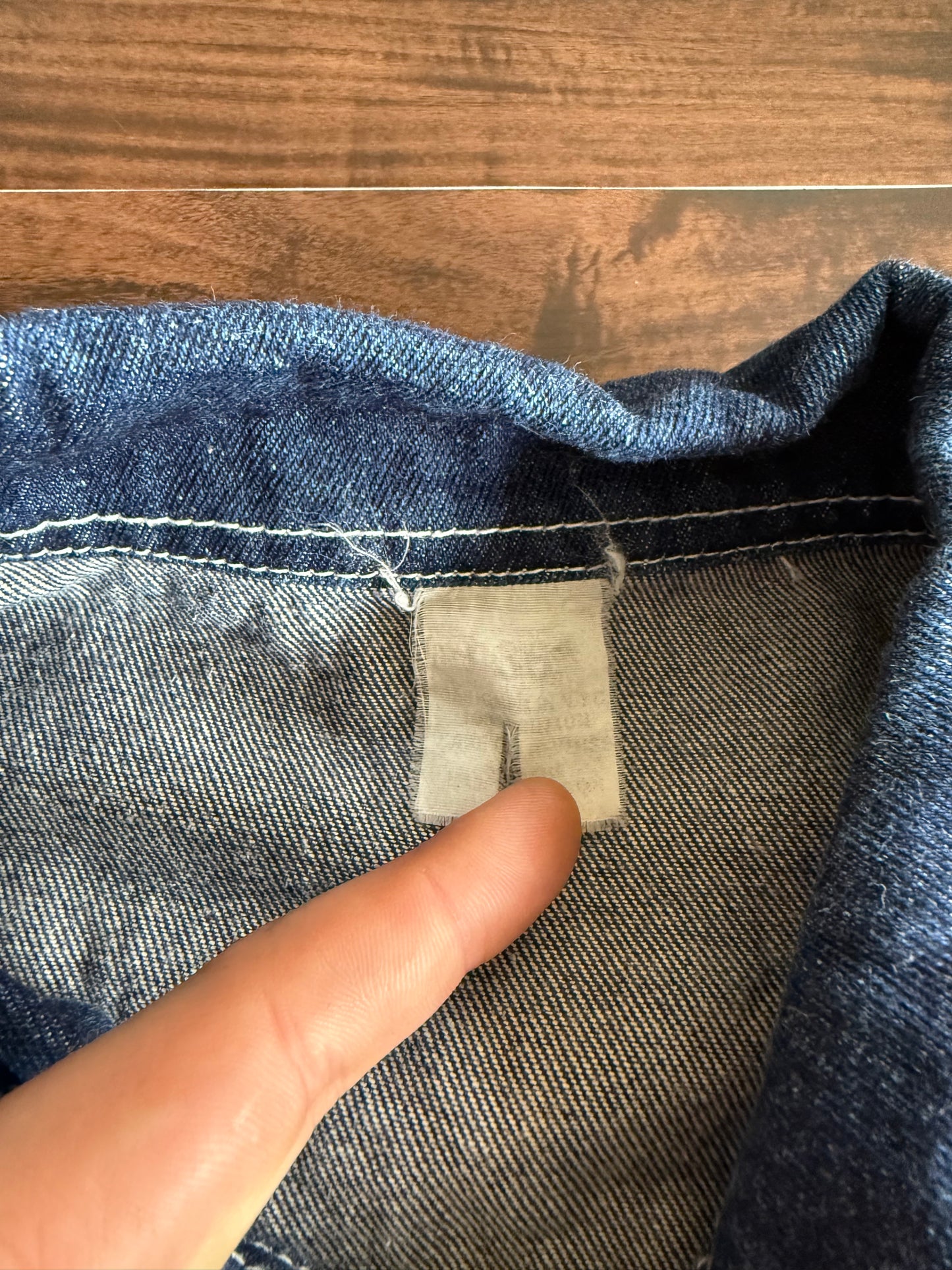 Vintage Dark Wash Denim Big Pocket Workwear Jacket- L
