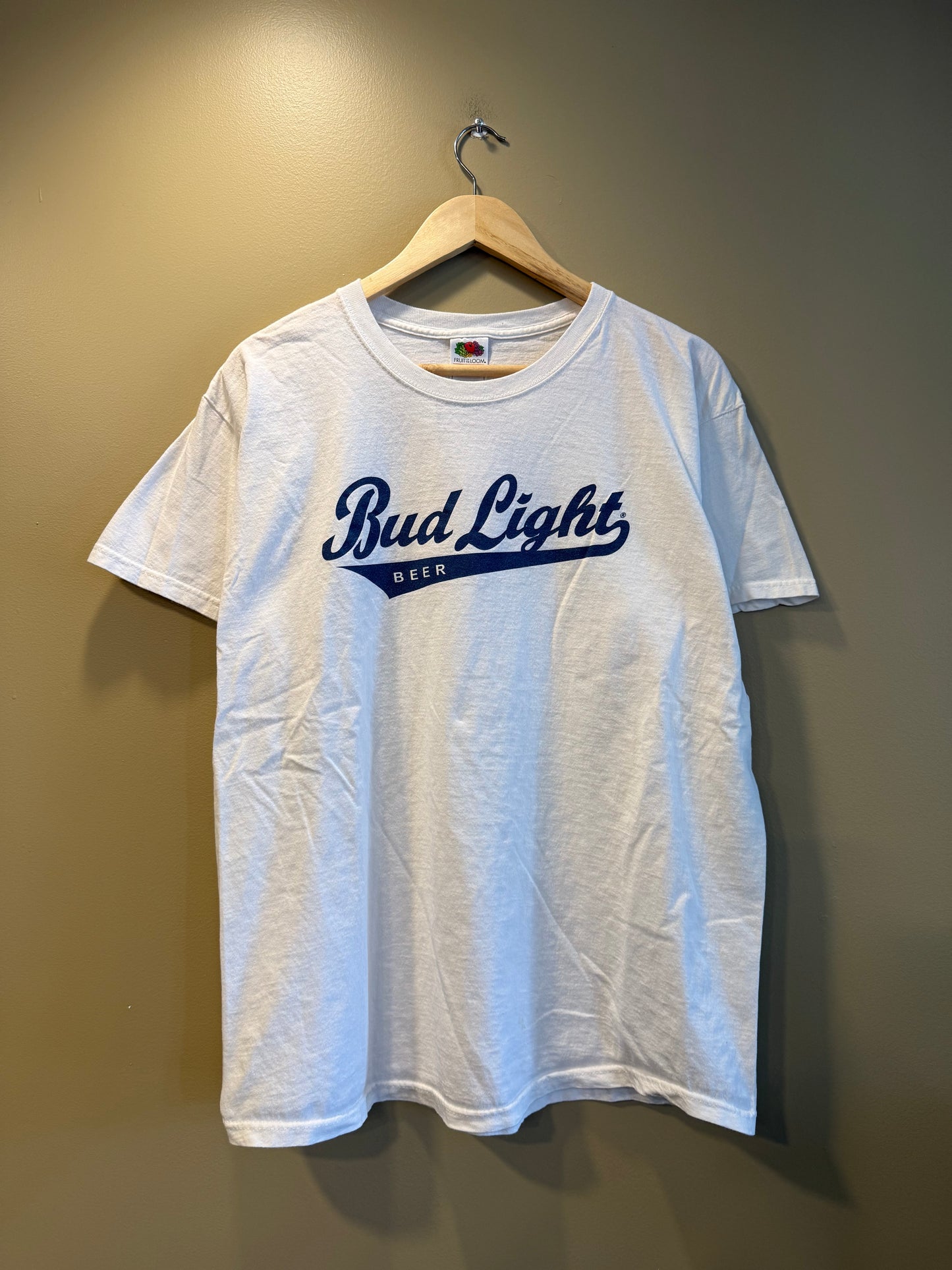 Vintage Bud Light Beer White T-Shirt- L