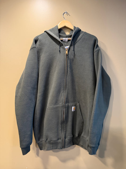 Vintage Carhartt Forest Green Zip-Up Hoodie Sweatshirt- XL