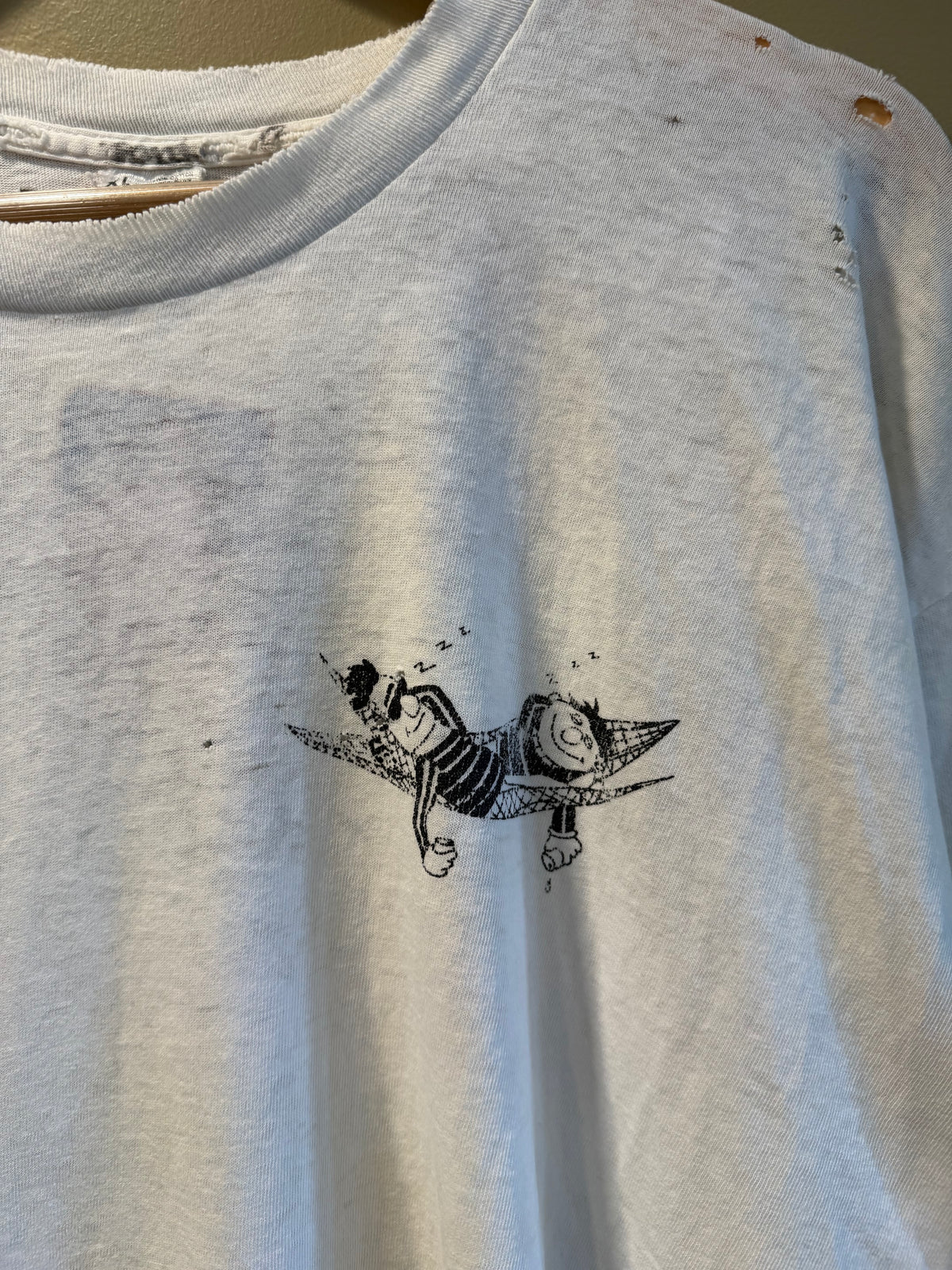 Vintage Sesame Street Heavily Distressed Parody T-Shirt- XL