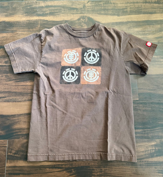 Vintage Element Skateboards Brown Baby Tee T-Shirt- XS