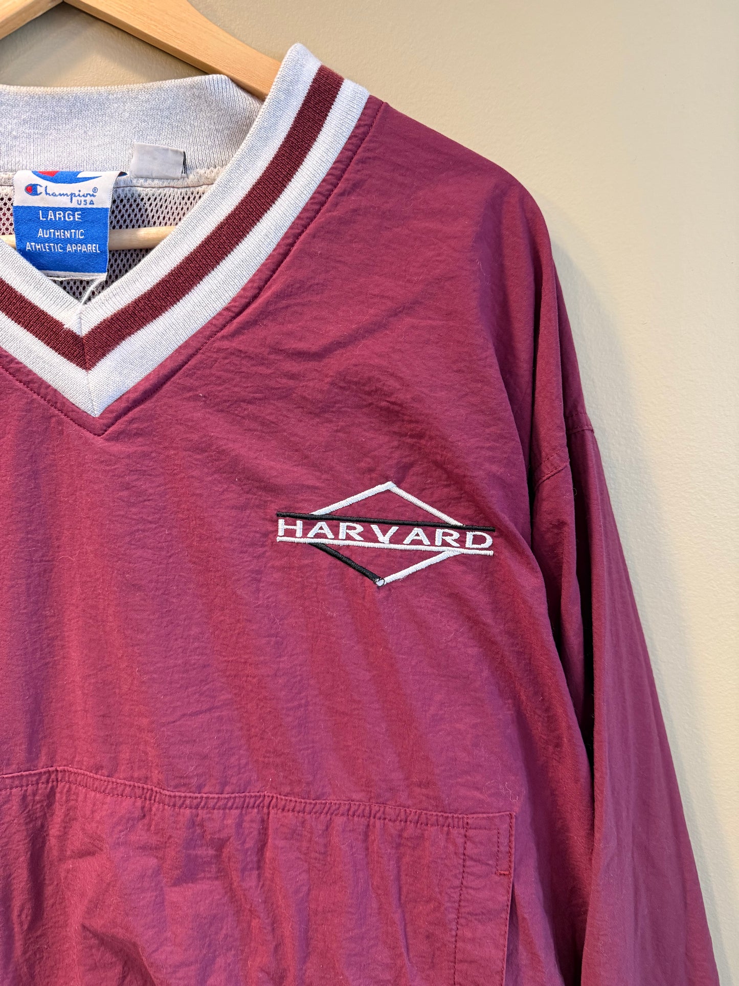 Vintage Harvard University Champion Pullover Windbreaker Jacket- L