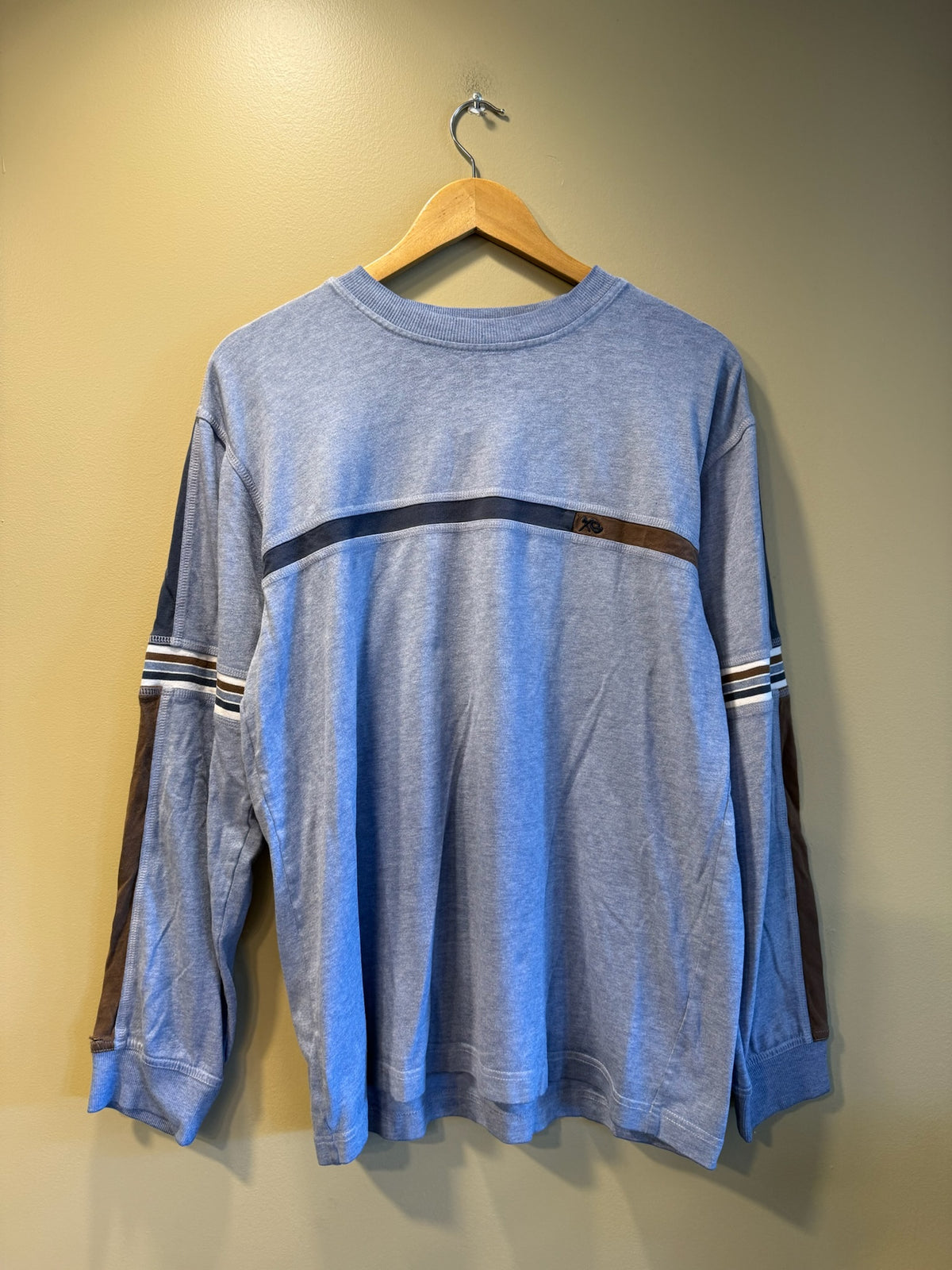 Vintage Y2K Xtreme Gear Grey and Brown Long Sleeve T-Shirt - L