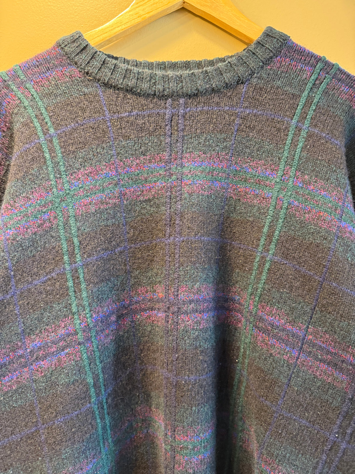 Vintage Scott Officer Lambswool Checkered Sweater- XL