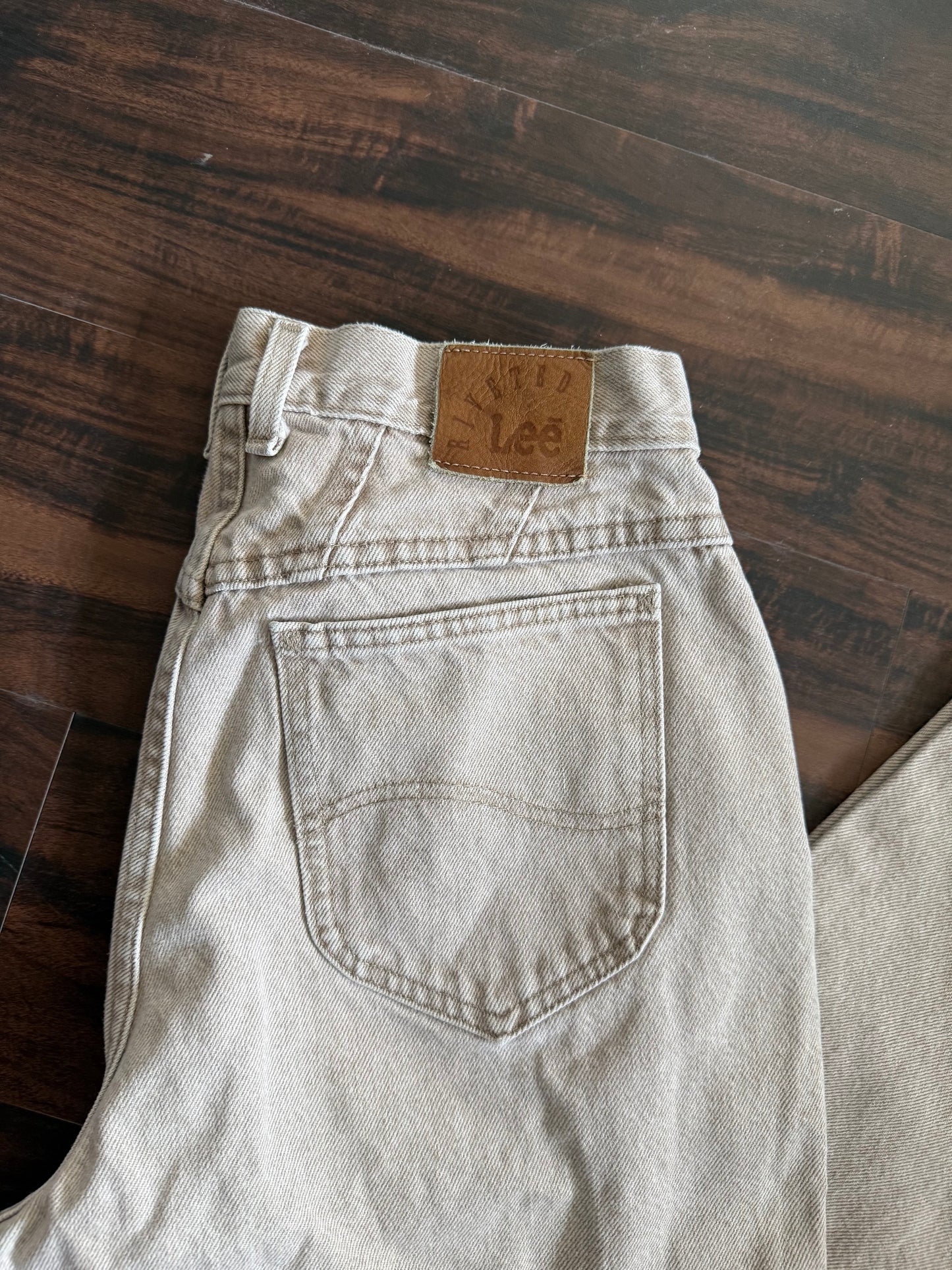 Vintage Lee Riveted Light Wash Tan Denim Jeans- 30x30