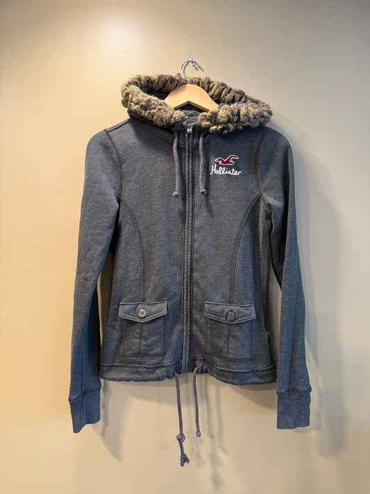 Vintage Y2K Hollister Fur Lined Hoodie- S