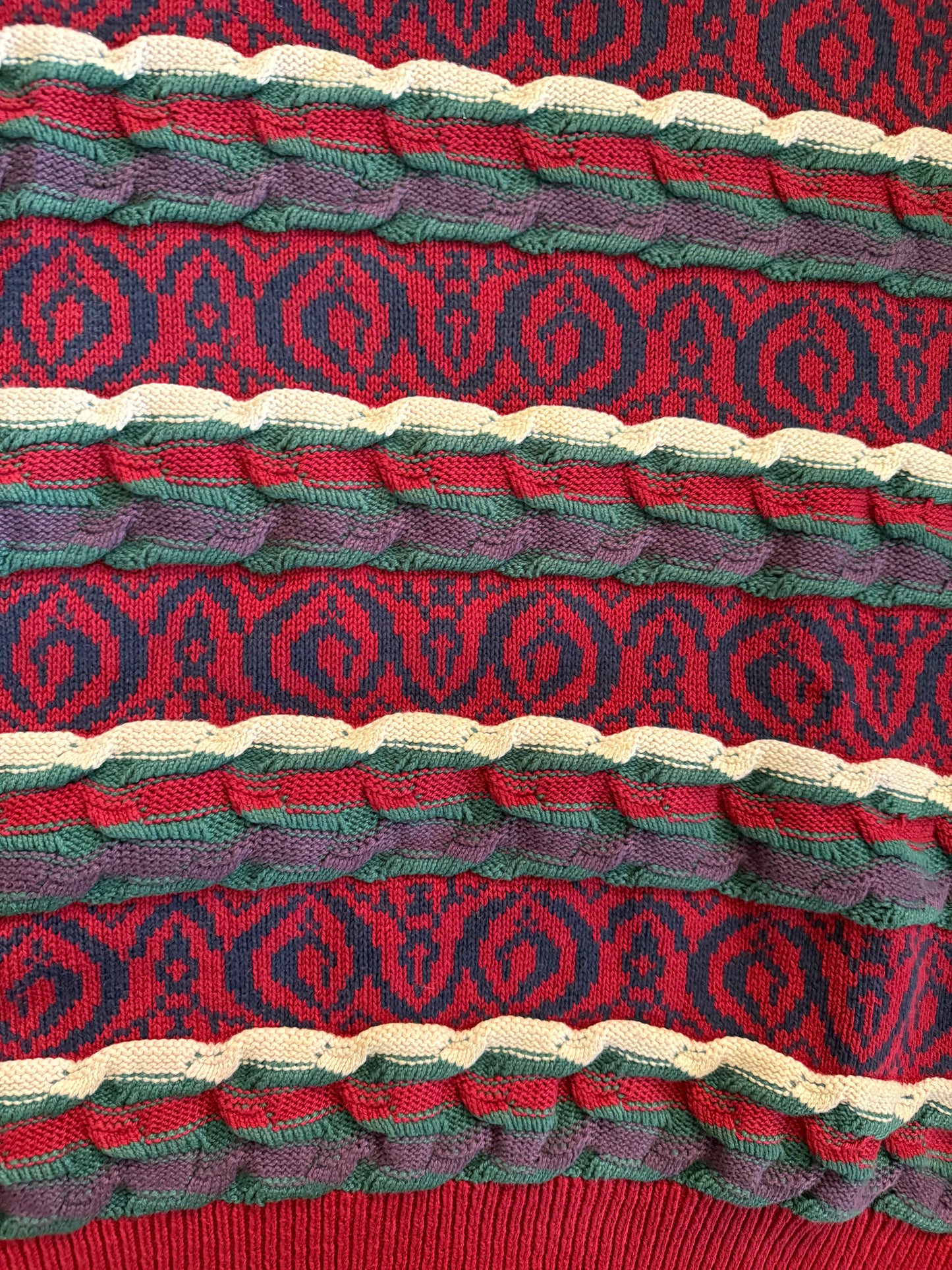 Vintage Old Glory Cotton 3D Knit Sweater- XL