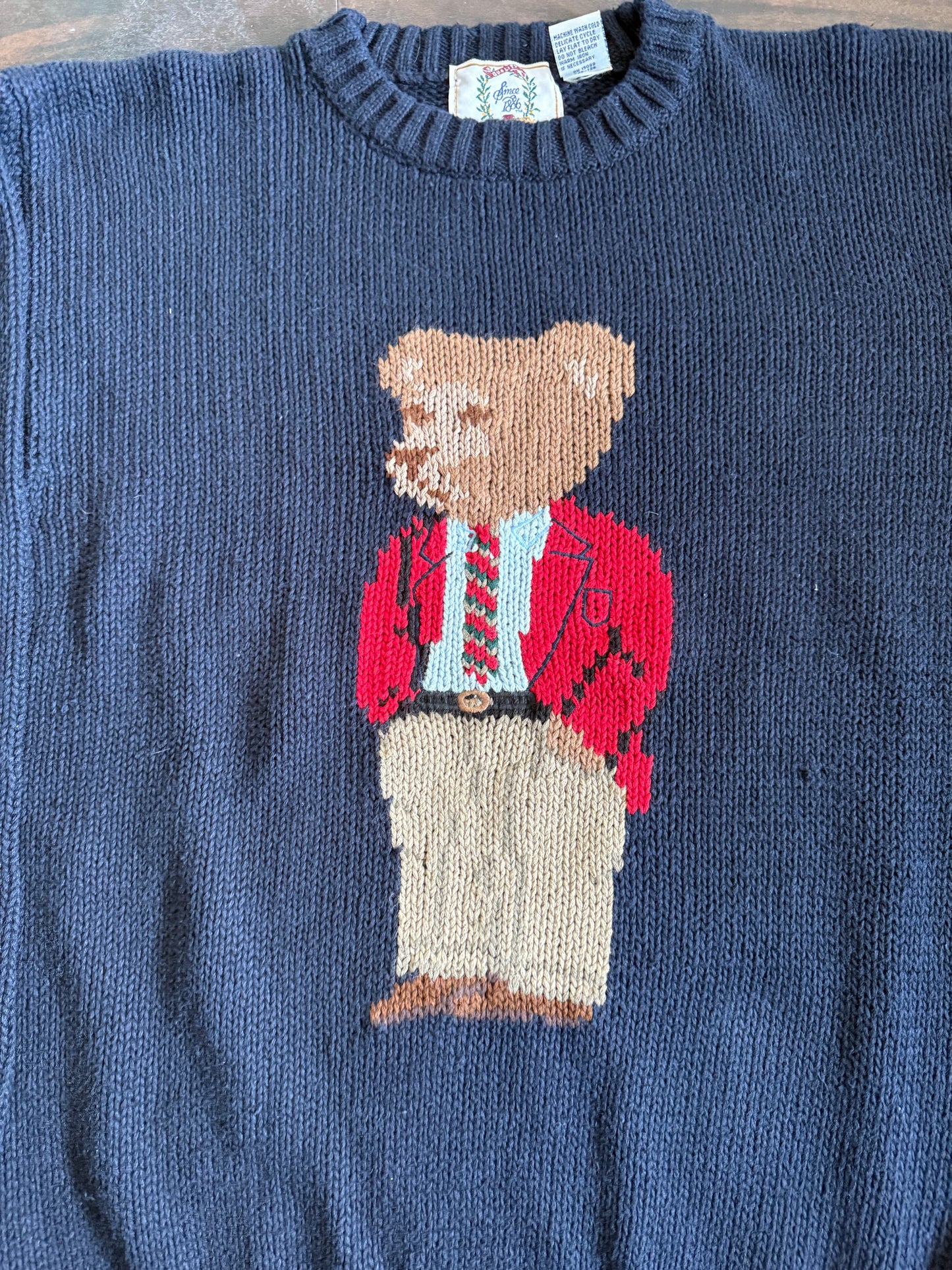 Vintage Sears Roebuck Knit Polo Bear Sweater- L