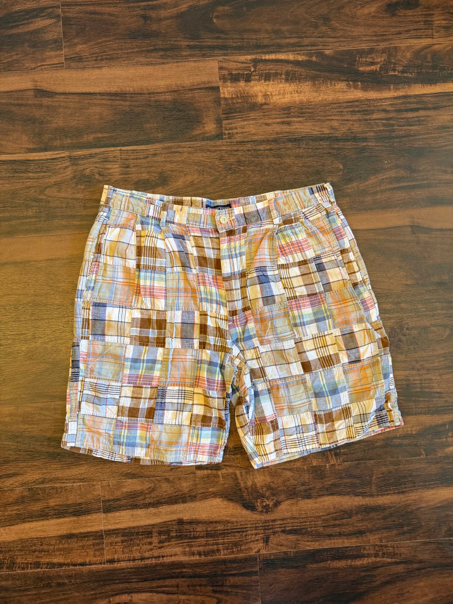 Vintage Land’s End Checkered Plaid Shorts- 33