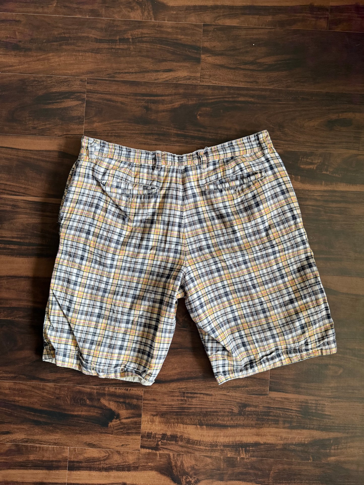 Vintage Reversible Black & Yellow Checkered Shorts- 36