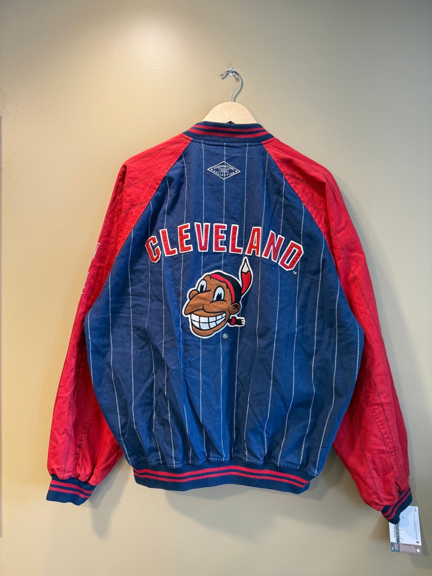 Vintage Majestic Cleveland Indians Cooperstown Collection Zip-Up Jacket- XL