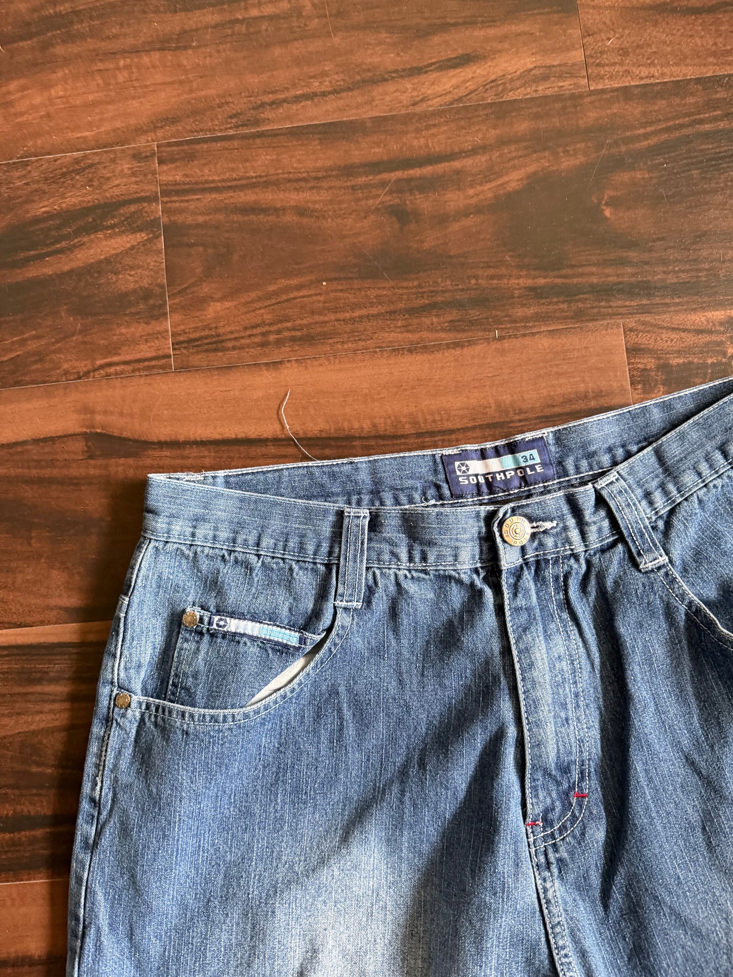 Vintage Y2K South Pole Baggy Streetwear Denim Jeans- 34x31