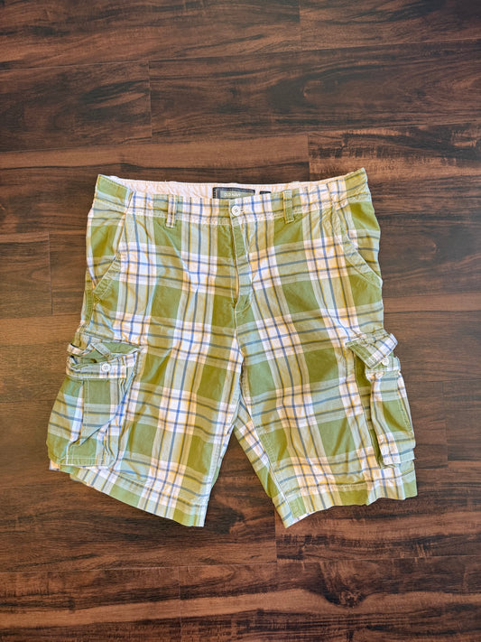 Vintage Old Navy Green Checkered Shorts- 38