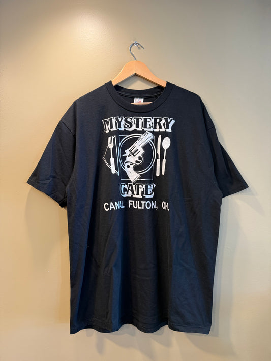 Vintage Mystery Cafe Black Pistol T-Shirt- XL/XXL