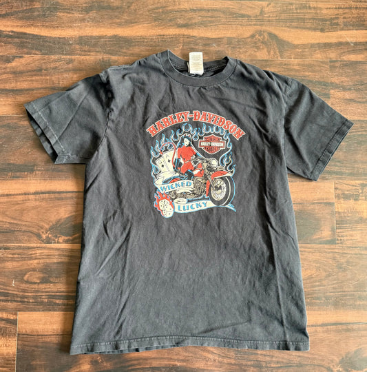 Harley Davidson Motorcycles Devil Lady T-Shirt- L