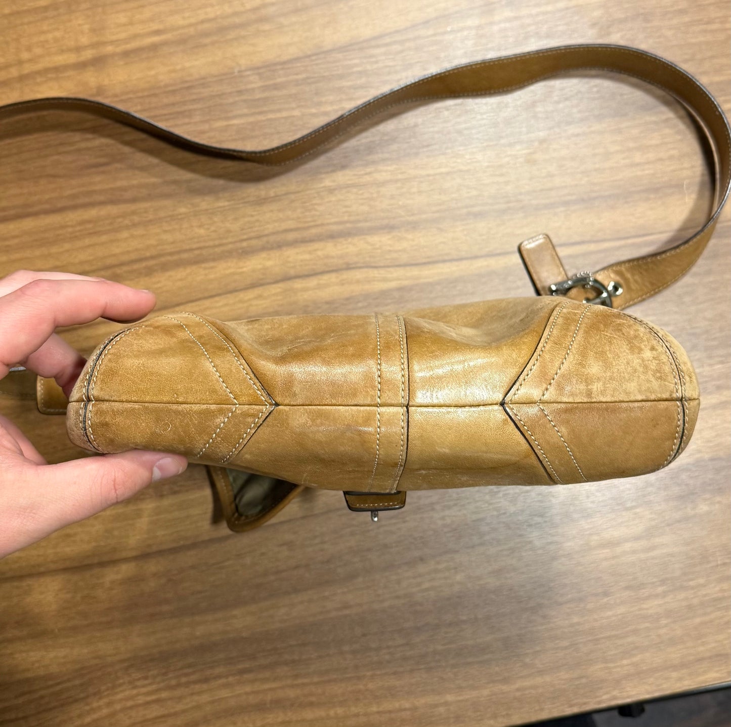 Vintage Coach 9480 Tan Soft Leather SoHo Crossbody Bag
