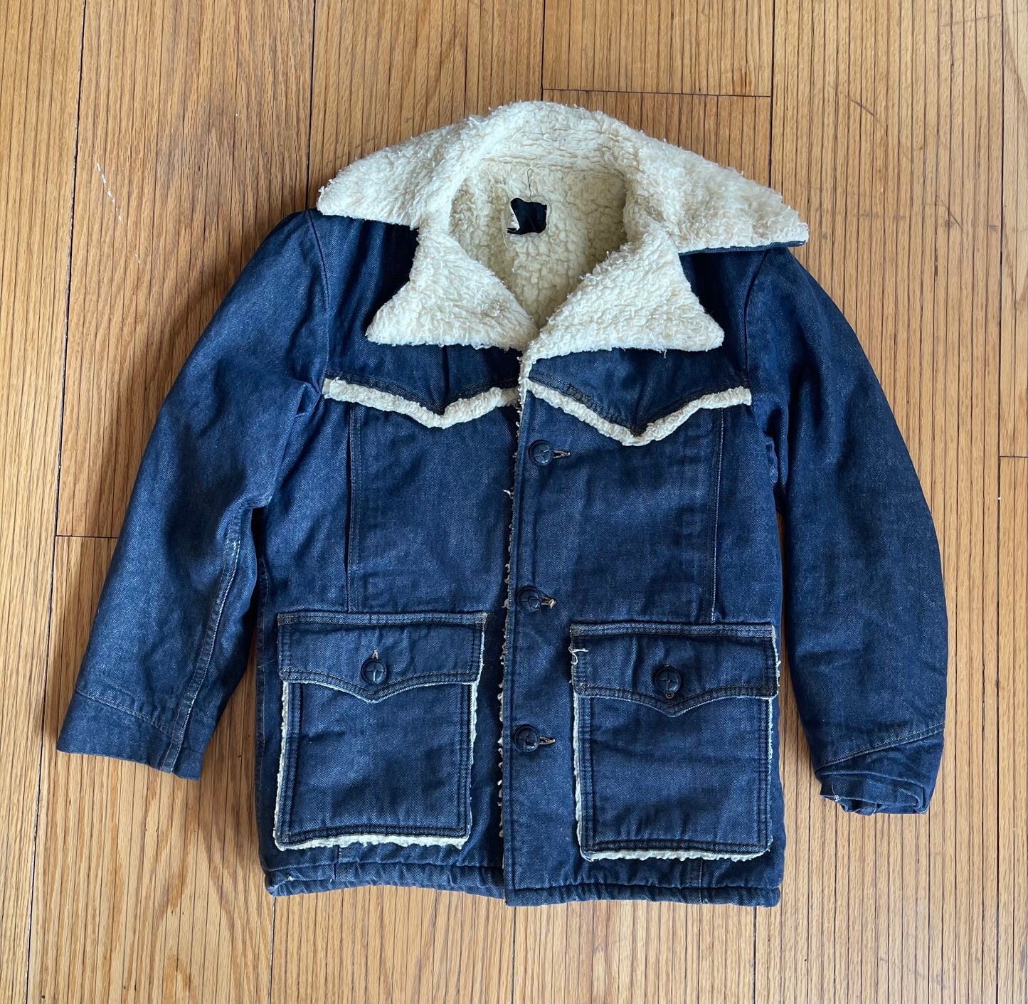 Vintage Sears Roebucks Denim Sherpa Jacket- S