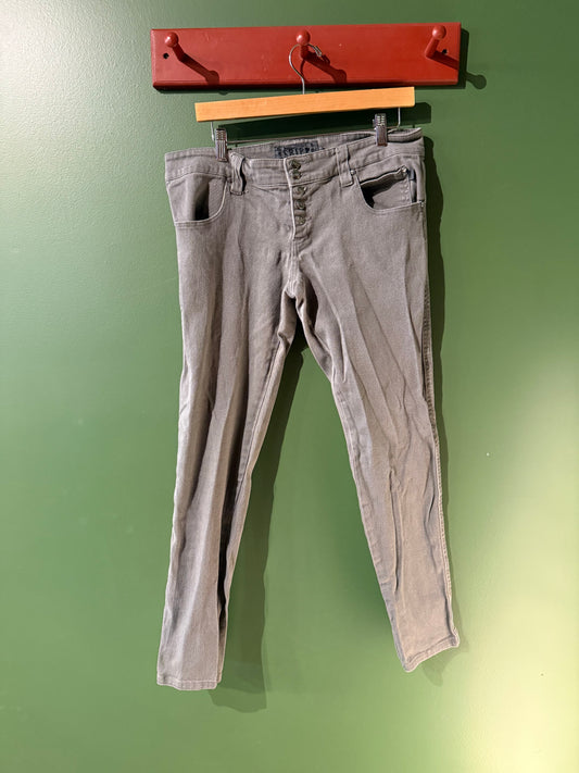 Vintage Tripp NYC Gray Skinny Button Fly Denim Jeans- 34x31