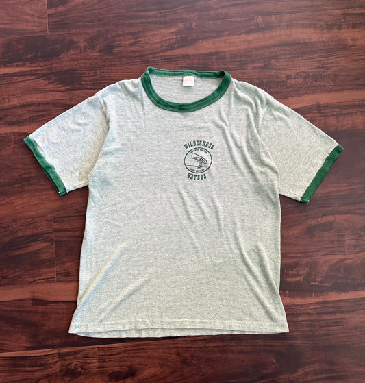 Vintage 1970’s Wilderness Waters Green Ringer T-Shirt- S