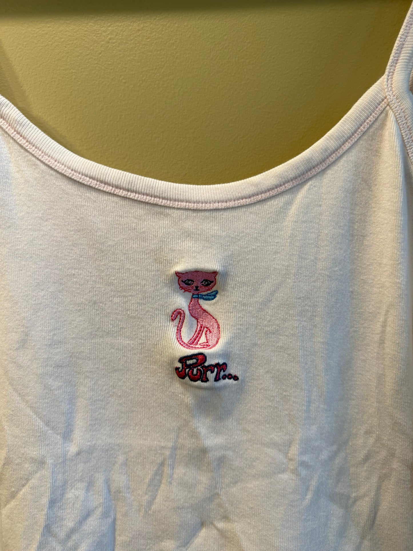 Vintage Eddie & Me Pink Cat Tank Top- M