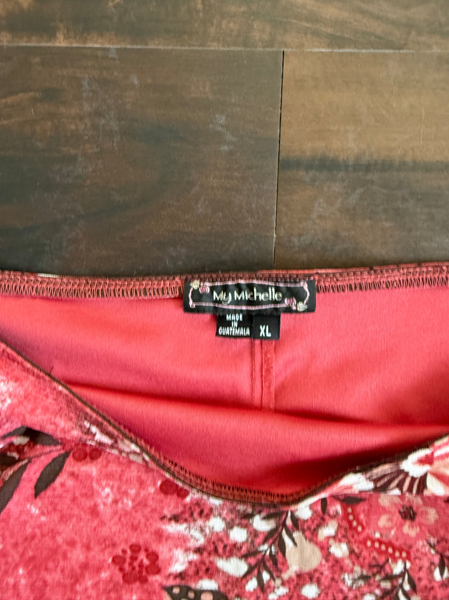 Vintage My Michelle Pink Lace Floral Skirt- XL