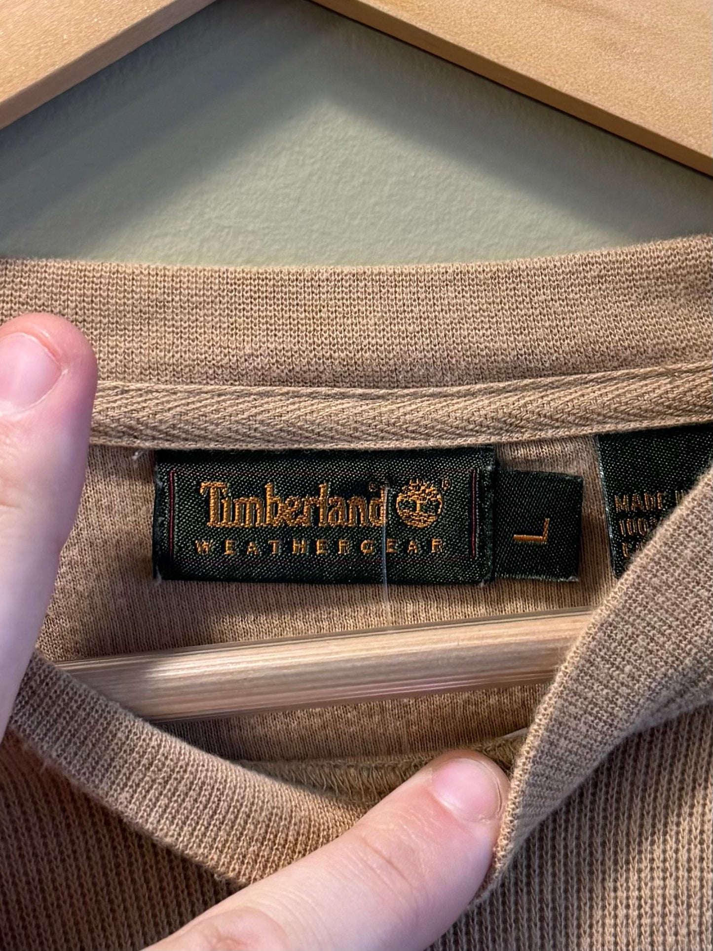 Vintage Timberland Tan Logo Sweater- L